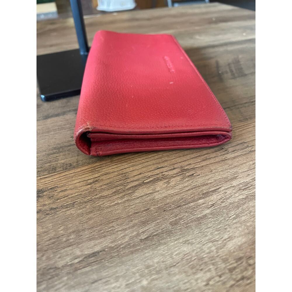 Longchamp Red Leather Envelope Wallet - Picture 5 of 6